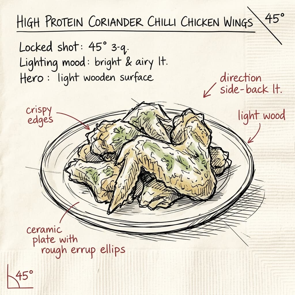 High Protein Coriander Chilli Chicken Wings